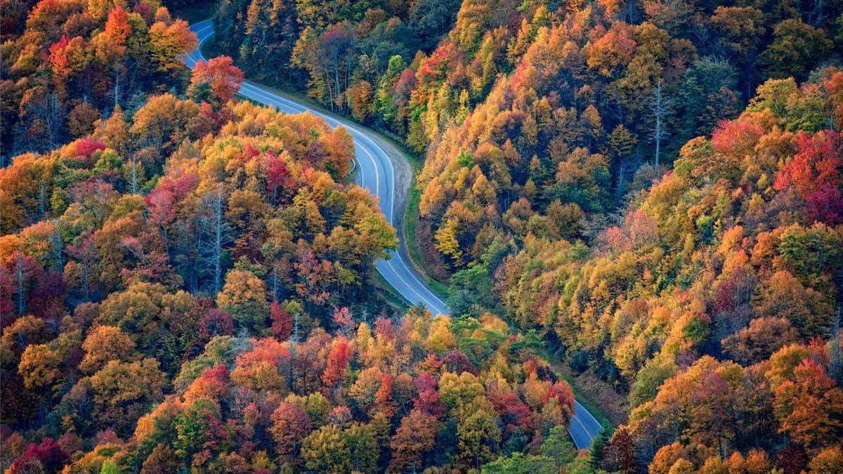 Montañas y otoño en Tennessee